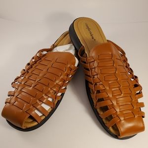 Comfortview Wendy Woven Sandal Brown NWOT